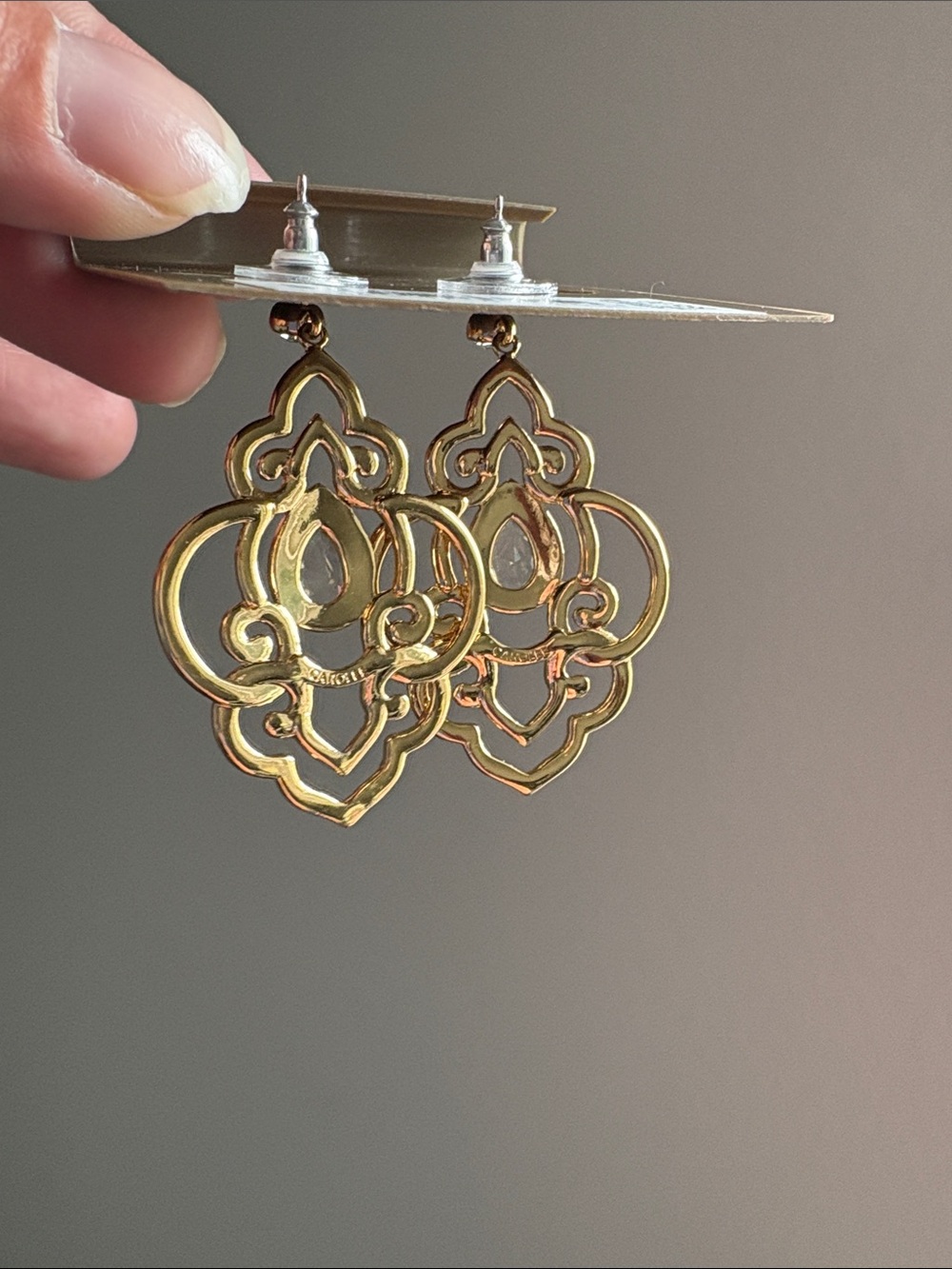 NWT [Carolee] Bryant Park Openwork Drop Chandelier Dangle Earrings w/ Crystals - Picture 10 of 11